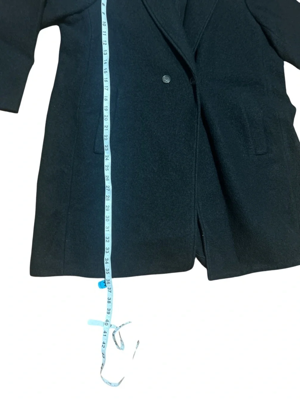 J.Crew Italian Boiled Wool Black Double Breasted Coat Size 18